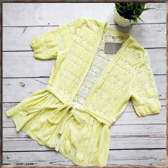 Anthropologie Sweaters - NWT ANTHRO Knitted & Knotted Lace Stitch Cardigan